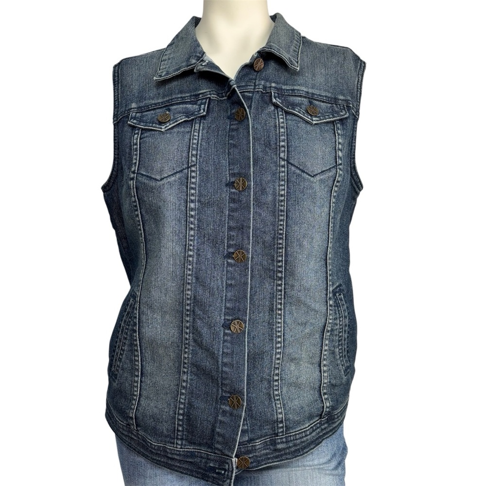 Kardashian kollection Jean jacket vest